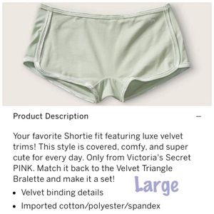 NWT PINK Victoria’s Secret Velvet Trim Shorties